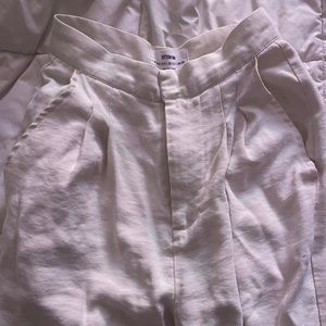 Casual Professional White Linen Pants